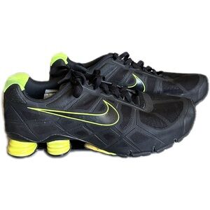 Nike Turbo Shox Plus + 454166-007 Black Volt Green Men's Size 14 Shoes